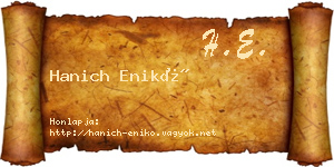 Hanich Enikő névjegykártya